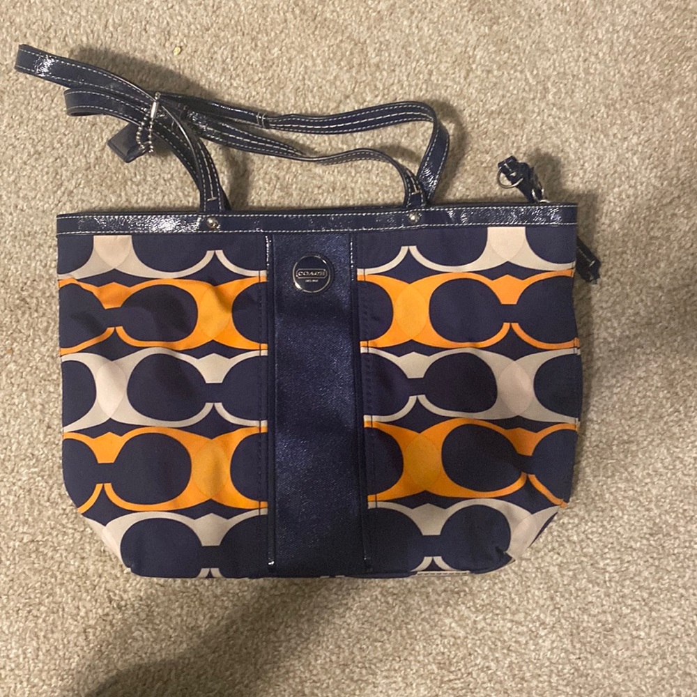 Coach bag multi color small tote